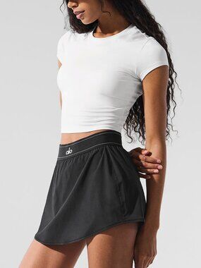 Alo Yoga Alosoft crop finesse short sleeve top white women's size XS
